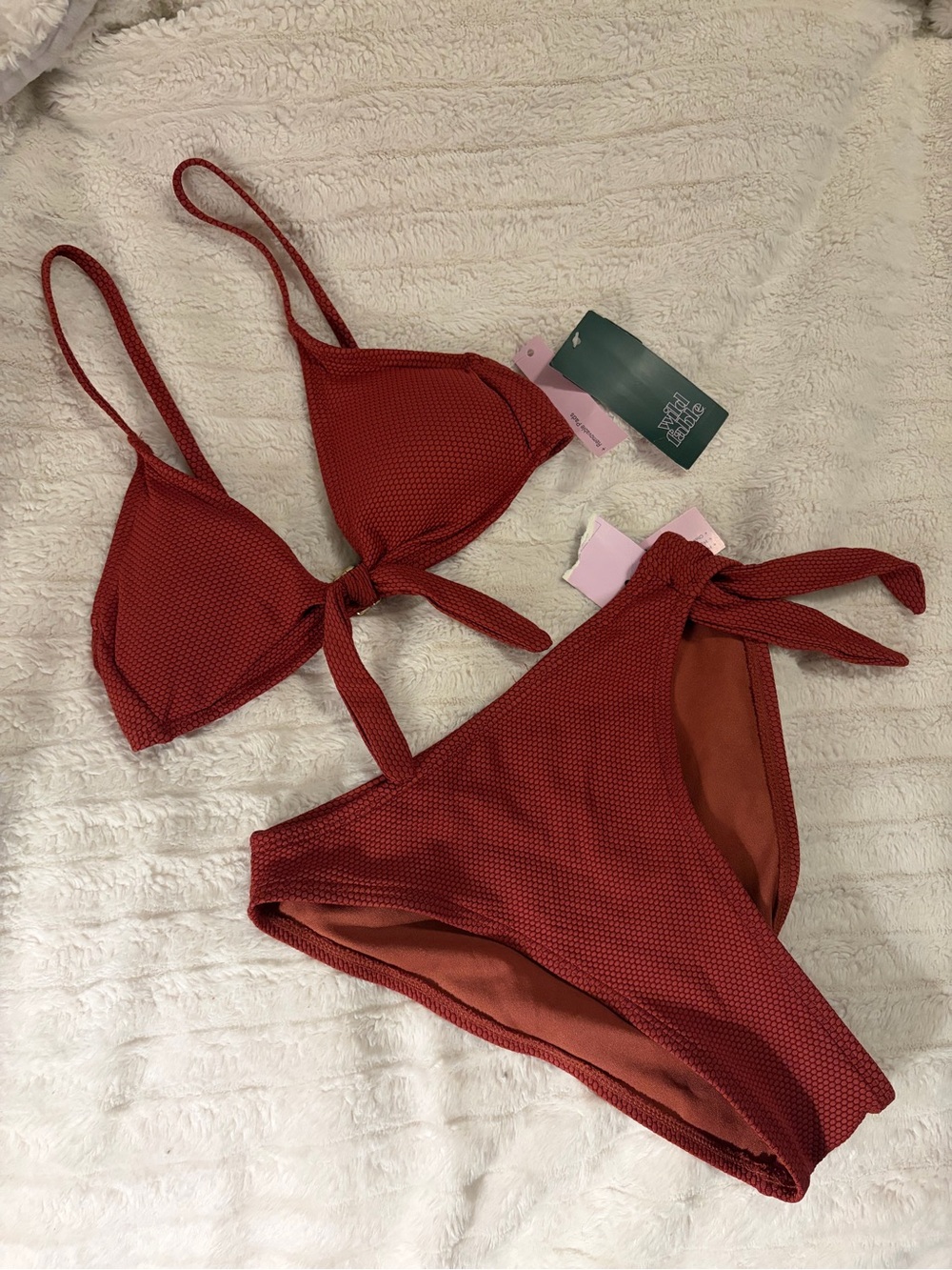 NWT: wild fable Rust Orange Textured Bikini Bottoms